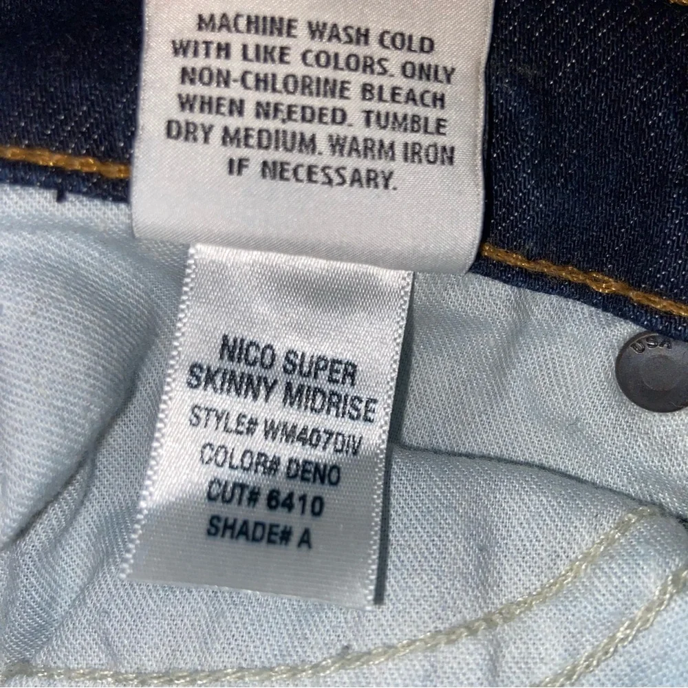 Hudson Jeans Size 25 Nico Super Skinny Midrise Denim Unique Dark Blue Wash Out